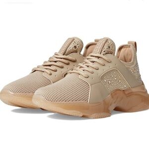 Steve Madden Beige rhinestone sneakers